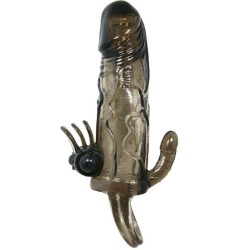 BAILE - BRAVE MAN FUNDA PENE ANAL Y CLITORIS VIBRADOR 16.5 CM NEGRO