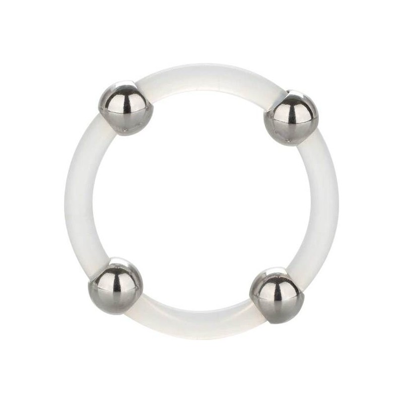 CALEXOTICS - STEEL BEADED SILICONE RING L
