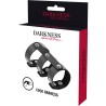 DARKNESS - ANILLO DOBLE PENE Y TESTICULOS AJUSTABLE LEATHER