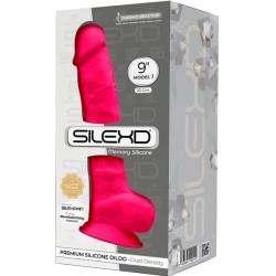 SILEXD - MODELO 1 PENE REALISTICO SILICONA PREMIUM SILEXPAN FUCSIA 23 CM