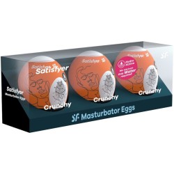 SATISFYER - 3 HUEVOS MASTURBADORES NAUGHTY, SAVAGE  CRUNCHY