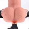 FETISH FANTASY SERIES - ADJUSTABLE HARNESS REMOTE CONTROL REALISTIC PENIS WITH RECHARGEABLE TESTICLES AND VIBRATOR 15 CM