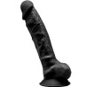 SILEXD - MODELO 1 PENE REALISTICO SILICONA PREMIUM SILEXPAN NEGRO 20 CM