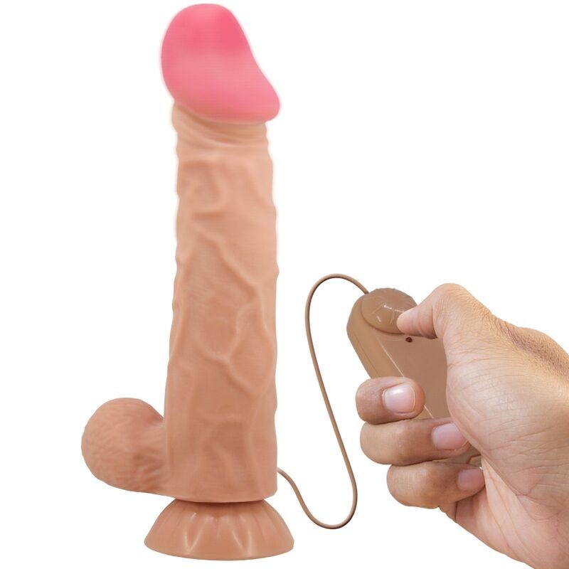 PRETTY LOVE - SLIDING SKIN SERIES DILDO REALÍSTICO CON VENTOSA PIEL DESLIZANTE CONTROL REMOTO NATURAL 24 CM