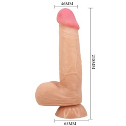 PRETTY LOVE - SLIDING SKIN SERIES DILDO REALÍSTICO CON VENTOSA PIEL DESLIZANTE CONTROL REMOTO  NATURAL 21.8 CM