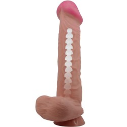 PRETTY LOVE - SLIDING SKIN SERIES DILDO REALÍSTICO CON VENTOSA PIEL DESLIZANTE MORENO 26 CM