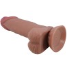 PRETTY LOVE - SLIDING SKIN SERIES REALISTIC DILDO WITH SLIDING BROWN SKIN SUCTION CUP 19.4 CM
