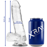 X RAY - CLEAR DILDO REALISTA TRANSPARENTE 18.5 CM -O- 3.8 CM