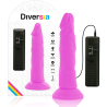 DIVERSIA - DILDO FLEXIBLE CON VIBRACION LILA 23 CM -O- 4.3 CM