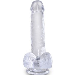 KING COCK - CLEAR PENE REALISTICO CON TESTICULOS 13.5 CM TRANSPARENTE