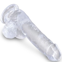 KING COCK - CLEAR PENE REALISTICO CON TESTICULOS 13.5 CM TRANSPARENTE