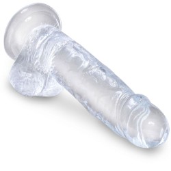 KING COCK - CLEAR PENE REALISTICO CON TESTICULOS 15.2 CM TRANSPARENTE