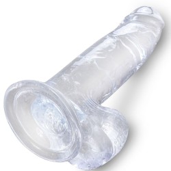 KING COCK - CLEAR PENE REALISTICO CON TESTICULOS 15.2 CM TRANSPARENTE