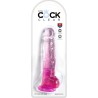 KING COCK - CLEAR PENE REALISTICO CON TESTICULOS 16.5 CM ROSA