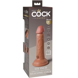 KING COCK - ELITE REALISTIC DILDO VIBRATING  SILICONE 15.2 CM CARAMEL