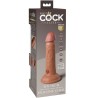 KING COCK - ELITE REALISTIC DILDO VIBRATING  SILICONE 15.2 CM CARAMEL