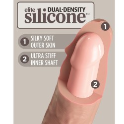 KING COCK - ELITE REALISTIC DILDO VIBRATOR  SILICONE REMOTE CONTROL 17.8 CM