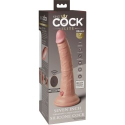 KING COCK - ELITE REALISTIC DILDO VIBRATOR  SILICONE REMOTE CONTROL 17.8 CM