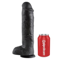 KING COCK - 11 PENE REALISTICO NEGRO 28 CM