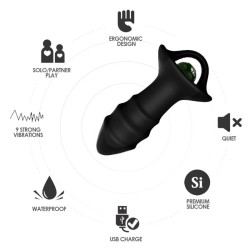 ARMONY - KYLIN DEDAL VIBRADOR  PLUG ANAL CONTROL REMOTO NEGRO