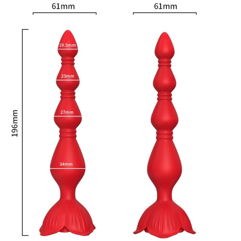 ARMONY - ROSA VIBRADOR PAGODA  PLUG ANAL ROJO