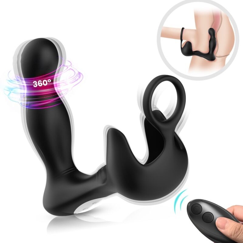 ARMONY - SURROUND VIBRADOR ANAL  ESTIMULADOR TESTICULOS  ANILLO CONTROL REMOTO NEGRO