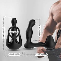 ARMONY - SURROUND VIBRADOR ANAL  ESTIMULADOR TESTICULOS  ANILLO CONTROL REMOTO NEGRO