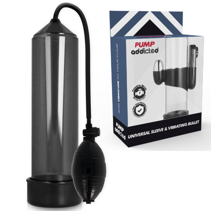 PUMP ADDICTED - BOMBA ERECCIÓN RX3 NEGRO CON VIBRADOR