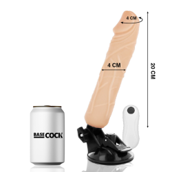 BASECOCK - VIBRADOR REALISTICO CONTROL REMOTO NEGRO 20 CM -O- 4 CM