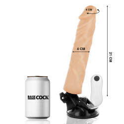 BASECOCK - VIBRADOR REALISTICO CONTROL REMOTO NEGRO 21 CM -O- 4 CM