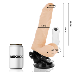 BASECOCK - VIBRADOR ARTICULABLE CONTROL REMOTO NEGRO 21 CM -O- 5 CM