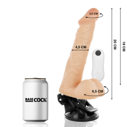 BASECOCK - VIBRADOR ARTICULABLE CONTROL REMOTO NEGRO 20 CM -O- 4.5 CM