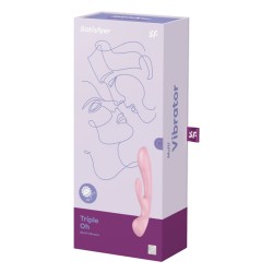 SATISFYER - TRIPLE OH VIBRADOR HÍBRIDO AZUL