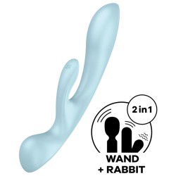 SATISFYER - TRIPLE OH VIBRADOR HÍBRIDO AZUL