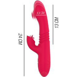 INTENSE - DUA MULTIFUNCTION RECHARGEABLE UP  DOWN VIBRATOR WITH RED TONGUE