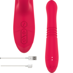 INTENSE - DUA MULTIFUNCTION RECHARGEABLE UP  DOWN VIBRATOR WITH RED TONGUE