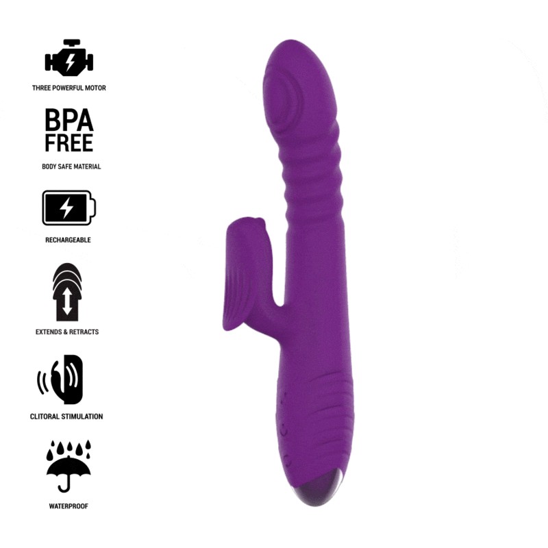 INTENSE - IGGY MULTIFUNCTION RECHARGEABLE VIBRATOR UP  DOWN WITH CLITORAL STIMULATOR PURPLE