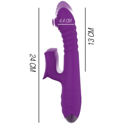 INTENSE - IGGY VIBRADOR MULTIFUNCIÓN RECARGABLE UP  DOWN CON ESTIMULADOR DE CLITORIS MORADO