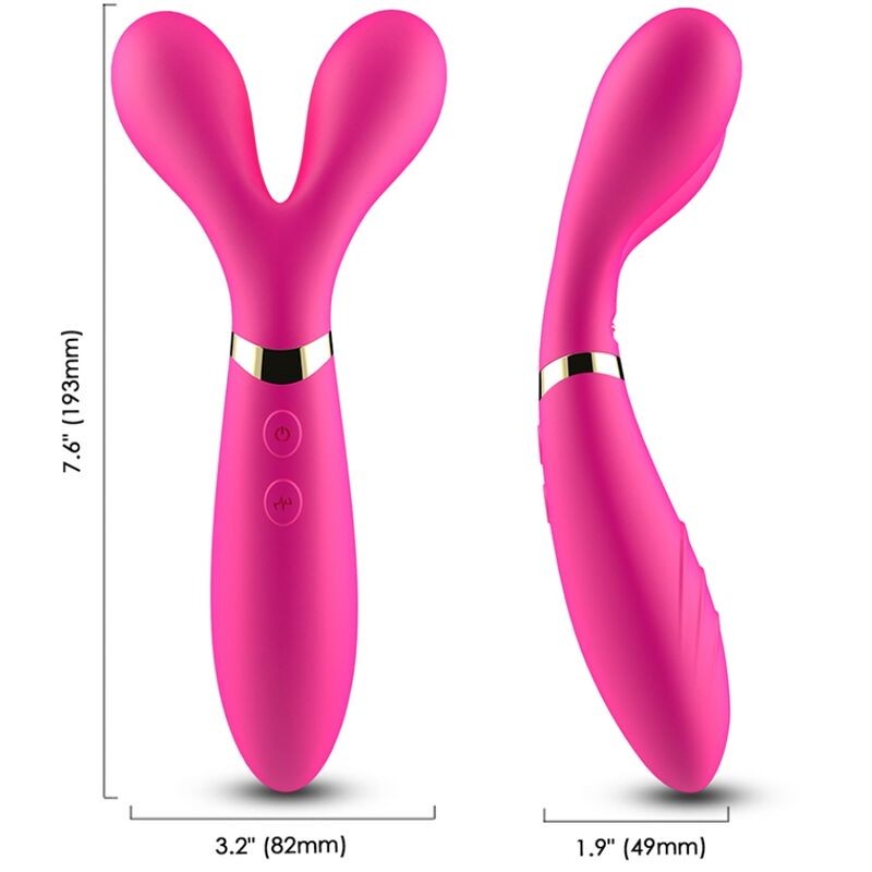 ARMONY - Y-WAND MASAJEADOR  VIBRADOR CABEZA DOBLE FUCSIA