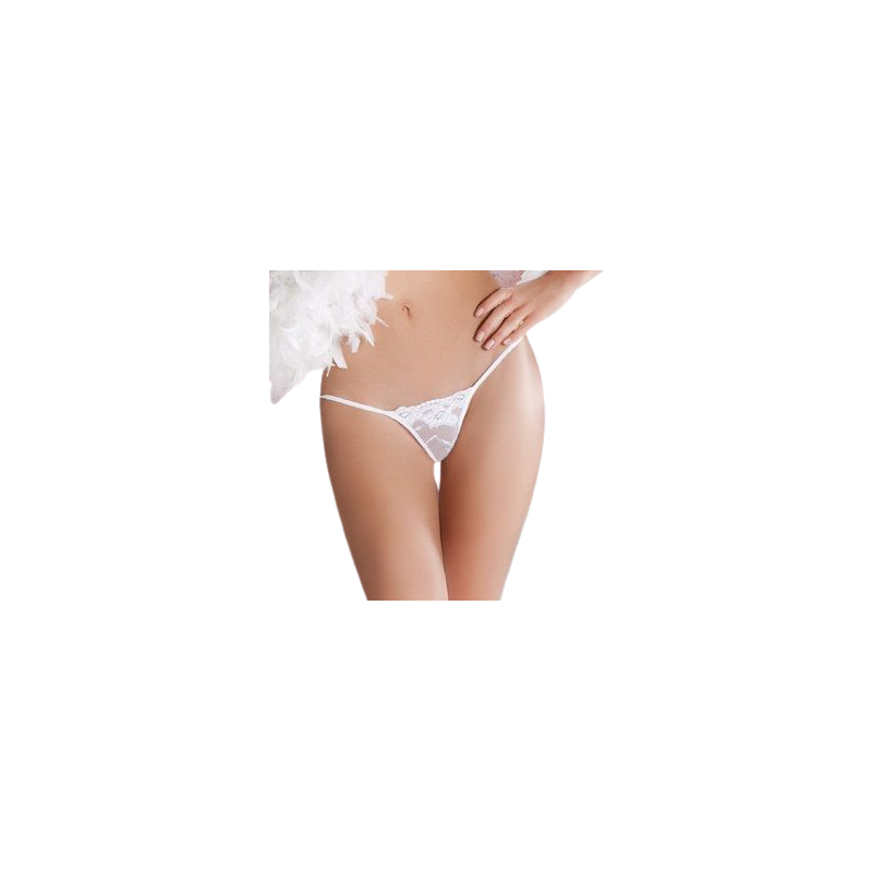 PASSION - MICRO TANGA BLANCO TALLA UNICA CON ENCAJE