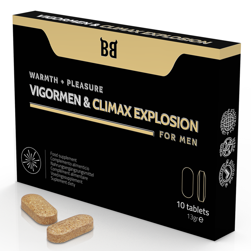 BLACK BULL - VIGORMEN  CLIMAX EXPLOSION MAYOR PLACER PARA HOMBRE 10 CÁPSULAS