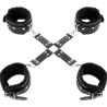 DARKNESS - LEATHER HANDCUFFS FOR FOOT AND HANDS BLACK
