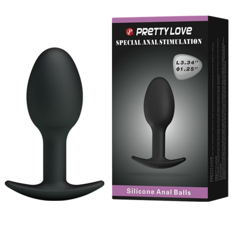 PRETTY LOVE - PLUG ANAL SILICONA 6.5 CM NEGRO