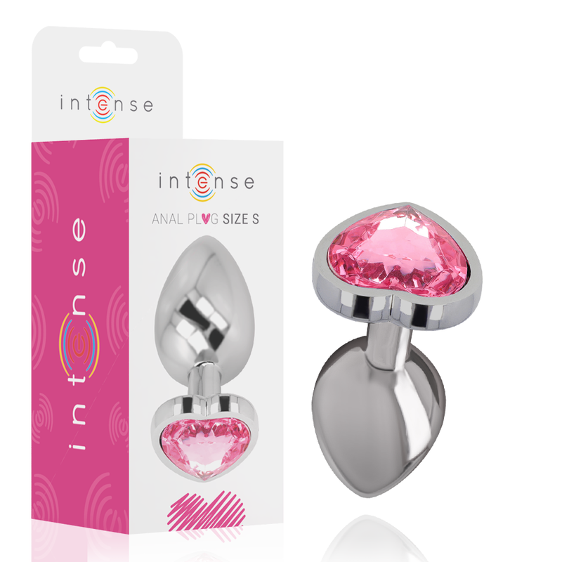 INTENSE - PLUG ANAL METAL ALUMINIO CORAZÓN ROSA TALLA S