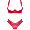 OBSESSIVE - LACELOVE SET DOS PIEZAS CUPLESS ROJO M/L