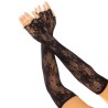 LEG AVENUE - GUANTES SIN DEDOS RED FLORAL BLANCO