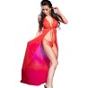 CHILIROSE - CR 3275 BABYDOLL LARGO  TANGA ROJO S/M
