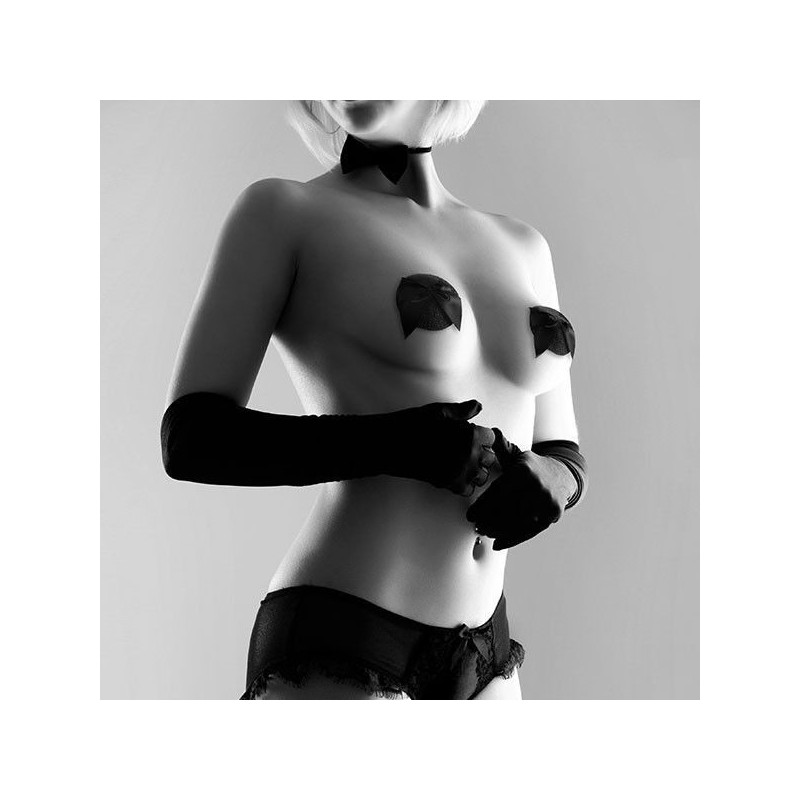 BIJOUX INDISCRETS - BURLESQUE SHINY NIPPLE COVERS WITH BOW