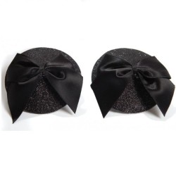 BIJOUX INDISCRETS - BURLESQUE SHINY NIPPLE COVERS WITH BOW