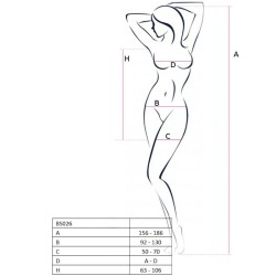 PASSION - WOMAN BS026 BODYSTOCKING ESTILO VESTIDO BLANCO TALLA UNICA